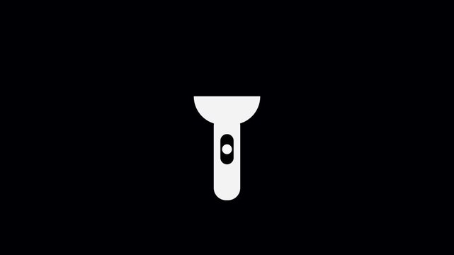 Flashlight torch icon set, glowing neon and flat light symbol