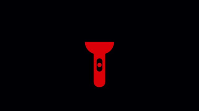 Flashlight torch icon set, glowing neon and flat light symbol