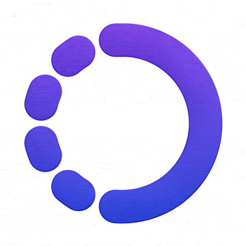 3D Purple Circular Loading Progress Bar Spinner Icon