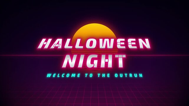 Retro Synthwave 80s Halloween Animated Text