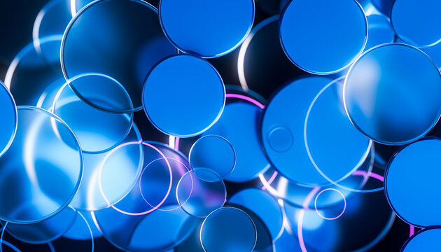3D Connected Circular Nodes for Neural Network Technology Wallpaper