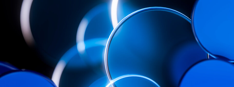 3D Glass Circular Layers for Digital Twin Technology Banner