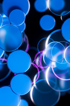 3D Circular Data Nodes for Molecular Computing Technology Wallpaper