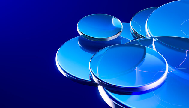 3D Circular Platform Digital Payment Technology Wallpaper