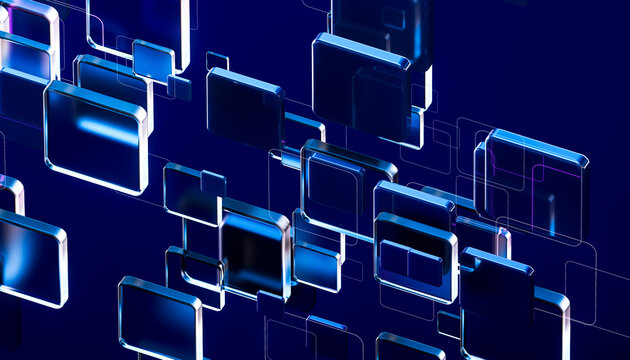 3D Modular Screen Cloud Infrastructure Technology Background