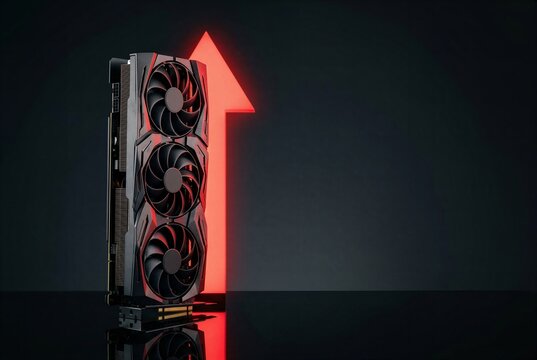 Red arrow behind graphics card