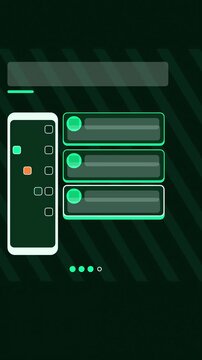 Vertical 9:16 animated phone declutter steps apps clearing in green and teal on a dark background. Seamless looping 4K checklist and step by step motion graphics template for reels, shorts and stories