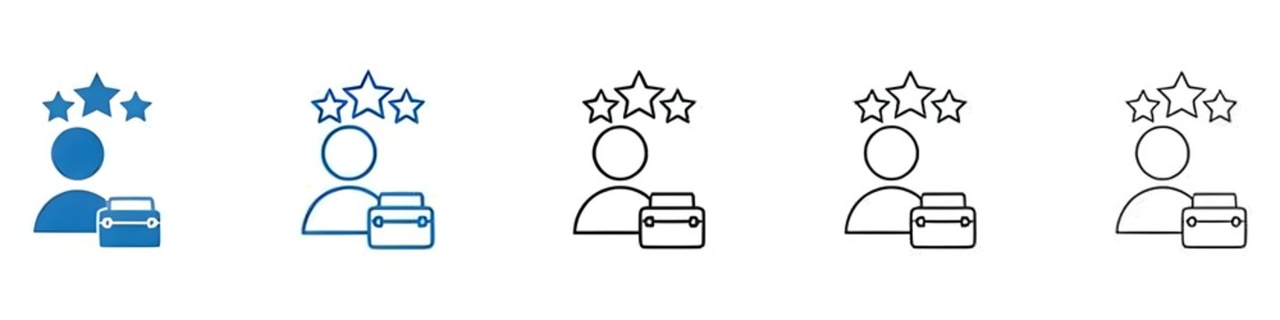 Work experience icon vector set collection for web. Thin line customizable illustration. Contour symbol. Vector isolated outline drawing. Editable stroke