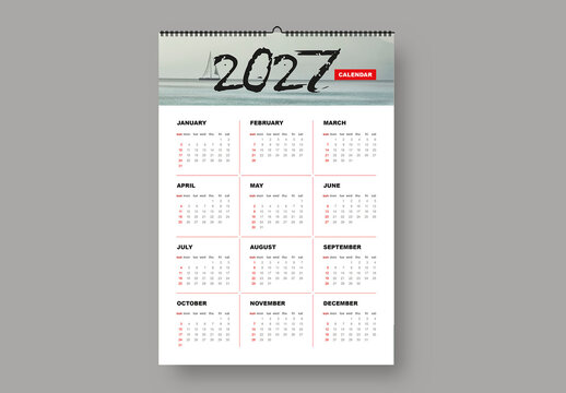 Calendar 2027 Layout