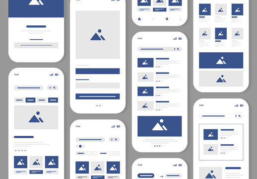 Mobile App Wireframe UI UX Design Template