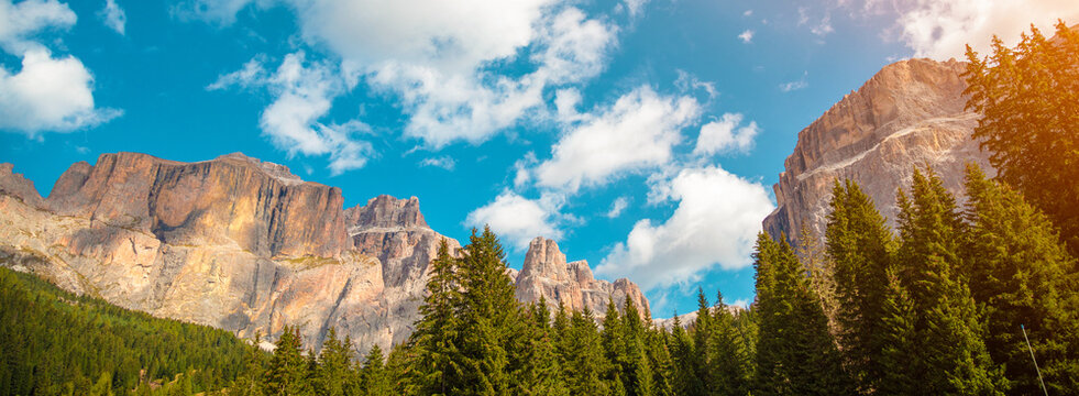 Mountain landscape background.  The dolomites in South Tyrol Italy Europe