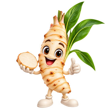 Cute cartoon garut arrowroot from Indonesia isolated on transparent background