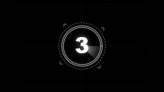 Minimal White Circular Countdown Timer On Black Background