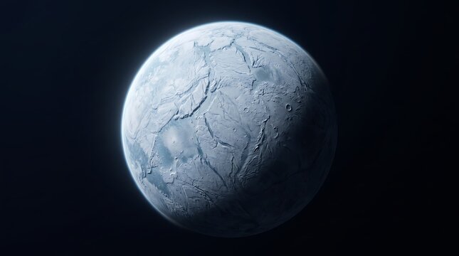 Planet with cracked ice