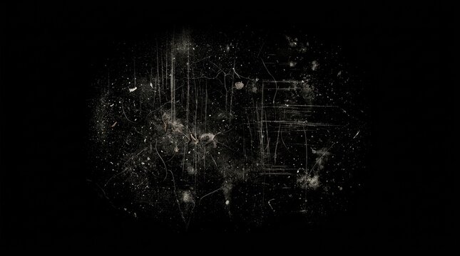 Distressed dark grunge texture overlay with scratches and dust particles