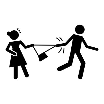 "Beware of snatching" sign or icon