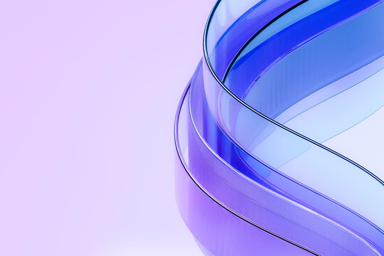 3D Transparent Data Ribbon for Machine Learning Technology Background