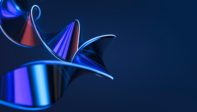 3D Twisted Ribbon for Machine Learning Technology Background