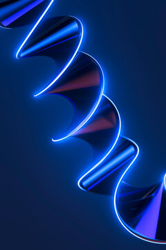 3D Neon Spiral for Quantum Data Transfer Technology