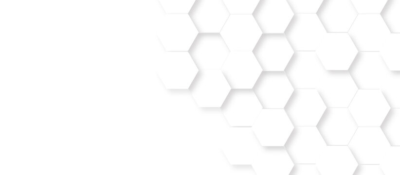 abstract white paper hexagonal hexagon technology creative emboss light honeycomb polygonal. geometric web science and mosaic template texture wallpaper.