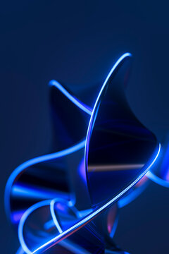 3D Sculptural Ribbon for Generative AI Technology Background