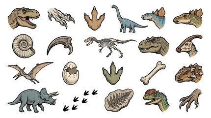 Dinosaur Collection Isolated on Transparent Background © ahoi