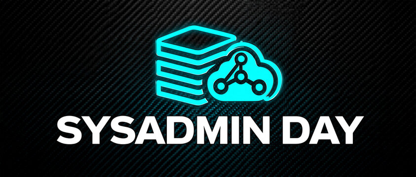 Sysadmin Day 3D Tech Server Icon Banner