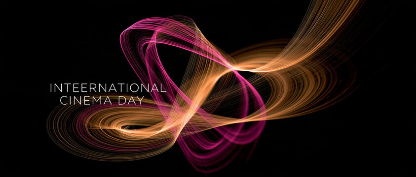 Abstract Pink and Gold Spiral Wave Banner