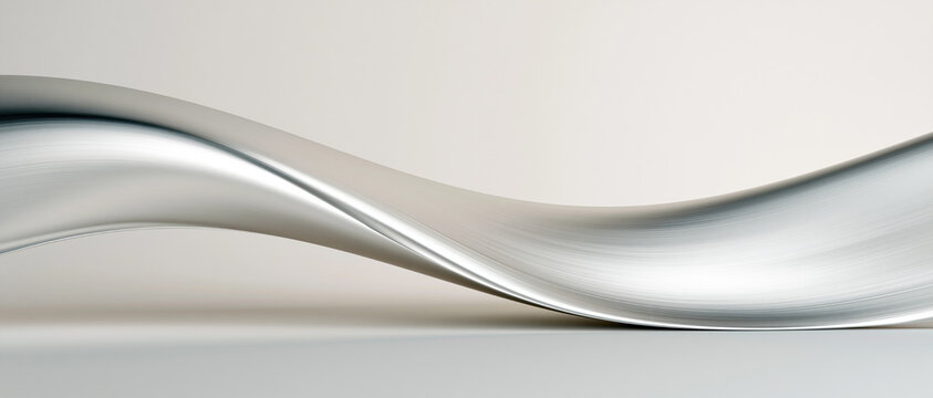Modern Metallic Silver Wave Flow Background