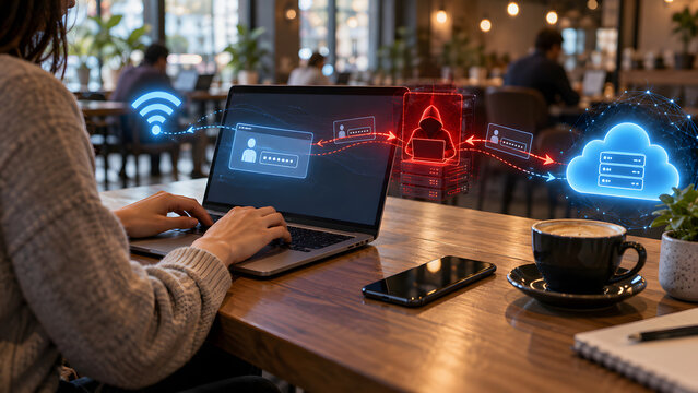 AiTM phishing session hijack over public WiFi
