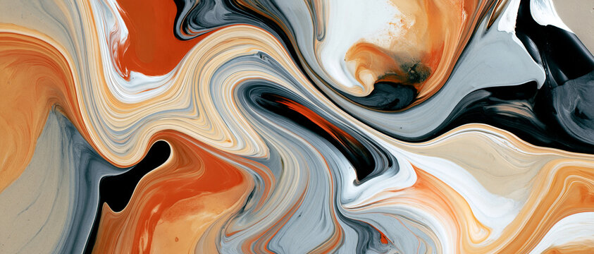 Abstract Colorful Marble Swirls Fluid Art Background