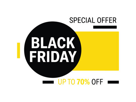 Black friday special offer up to seventy percent off vector graphic sale banner