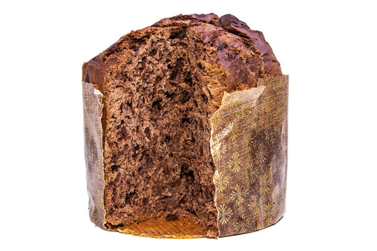 christmas chocolate panettone isolated