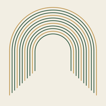 Layered arch outlines around cream copy space
