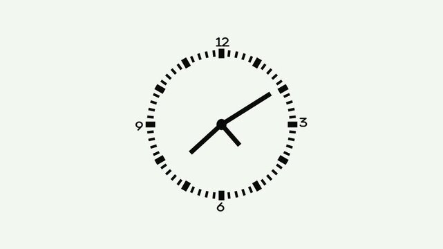 Elegant Analog Clock Isolated Motion Design on Transparent Background