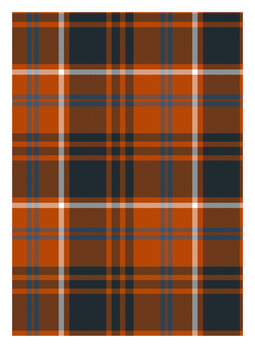 Burnt orange, dark grey, and blue tartan plaid seamless pattern, classic checkered geometric background design for fabric, textile, flannel shirts, apparel, and wrapping paper vector illustration.