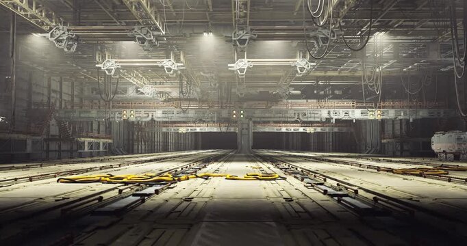 Power substation with equipment, Industrial site featuring transformers and wiring, Power plant substation equipped with control panels and lighting