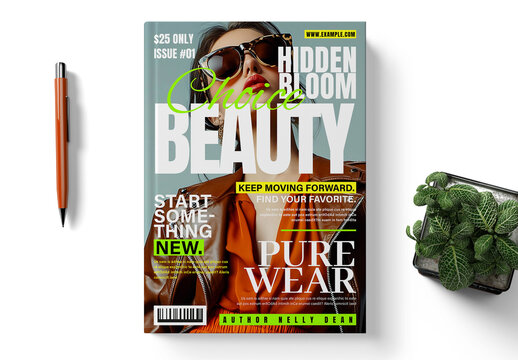 Magazine Cover Design Template for Creative Layout