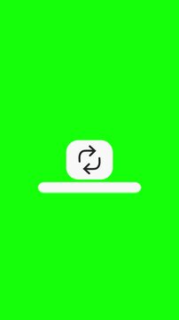 Vertical 4K Share this reel animated button with repost icon on green screen background, call to action overlay for social media videos
