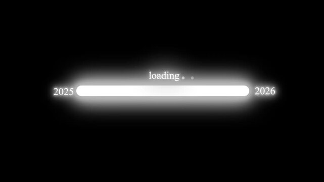 2025 to 2026 High Tech Neon Progress Bar Motion Graphic for App and Website User Interfaces