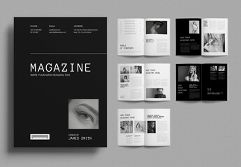 Minimal Black and White Fashion Magazine Layout