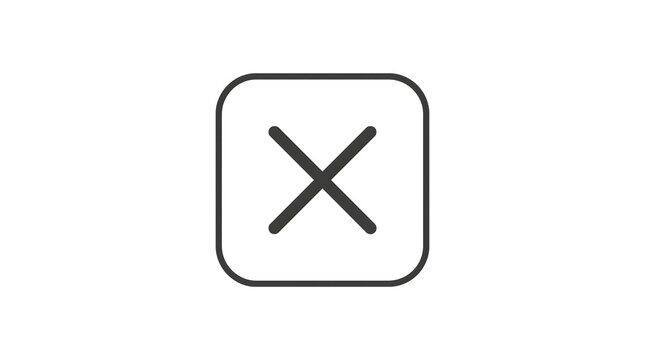  Cross Mark Close Badge Outline Icon