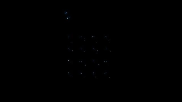 Blue Neon Calculator Finance Accounting Math Icon Animation on Black Background