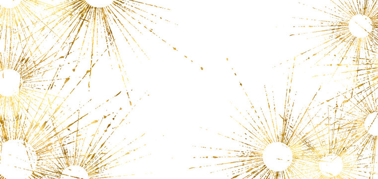Frame abstract background with gold stars. Glowing foil glitter trail and stardust effect. Banner style, wedding card, wine label, premium packaging. Pieces of gold foil luxury sparkling,on PNG.
