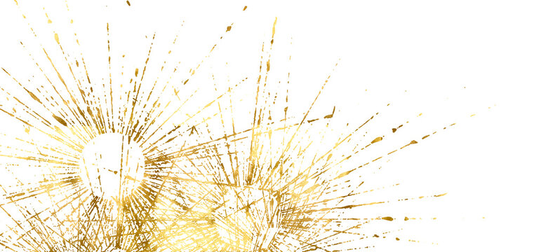 Gold foil frame sparkling dust particles overlay on transparent background. Glowing foil glitter trail and stardust effect. Luxury golden flower gold line., elegant flower PNG. Fireworks explosion.