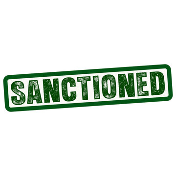 Sanctioned stamp design isolated transparent background isolated on transparent background