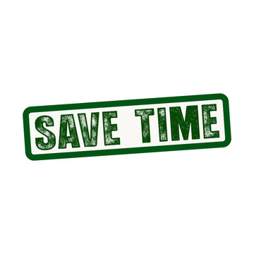 Green Save Time Stamp Design Isolated Transparent Background isolated on transparent background