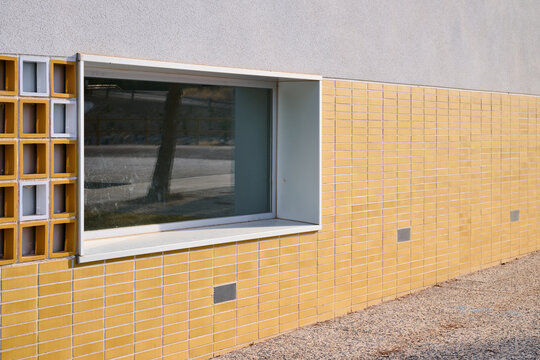 Close-up of a window on a modern building.