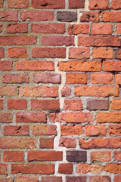 Close-up of the typical red brick facade in Denmark.