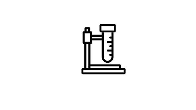 test tube animated icon on white background